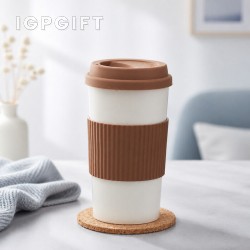 矽胶盖防烫咖啡杯
